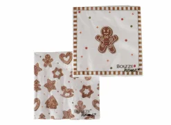 Serviette Kerst Ginger 16x16cm meerkleurig, 20 stuks