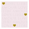 Serviette Love Letters 33x33cm - papier - roze 20 stuks