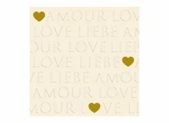 Serviette Love Letters 33x33cm - papier - geel 20 stuks