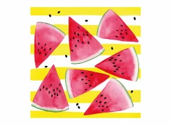 Serviette Melon & Stripes 25x25cm - papier - multicolor 20 stuks