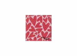 Serviette Milena 16,5x16,5cm - papier - roze/rood 20 stuks