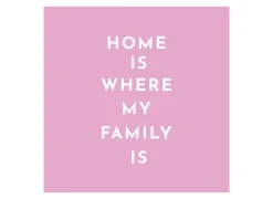 Serviette My Family 33x33cm - papier - roze 20 stuks