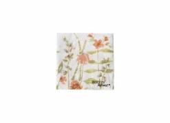 Serviette Nerine 16,5x16,5cm - papier - oranje/wit 20 stuks