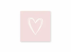 Serviette Pure Heart 33x33cm roze 20 stuks