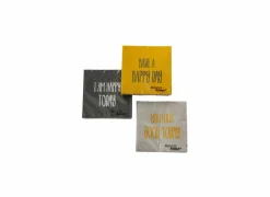 Serviette Today 17x17cm grijs wit geel 20 stuks