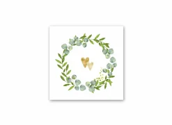 Serviette Two Hearts 25x25cm groen 20 stuks