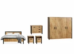 Slaapkamer Fire met bed 180x200cm - kleerkast 252cm - commode 110cm en 2 nachtkastjes