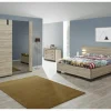 Slaapkamer met bed 140x200cm - kleerkast 188cm - commode 110cm en 2 nachtkastjes