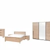 Slaapkamer met bed 180x200cm - kleerkast 253cm - commode 110cm en 2 nachtkastjes