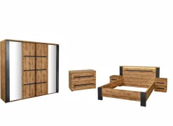 Slaapkamer Pauline met bed 160x200cm - kleerkast 217cm - commode 110cm en 2 nachtkastjes