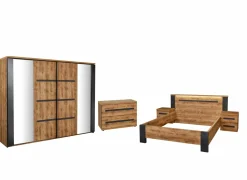 Slaapkamer Pauline met bed 140x200cm - kleerkast 245cm - commode 110cm en 2 nachtkastjes
