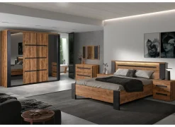 Slaapkamer Pauline met bed 180x200cm - kleerkast 245cm - commode 110cm en 2 nachtkastjes