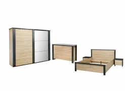 Slaapkamer Phaedra met bed 140x200cm - kleerkast 217cm - commode 120cm en 2 nachtkastjes