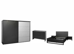 Slaapkamer Rosie met bed 180x200cm - kleerkast 245cm - commode 110cm en 2 nachtkastjes