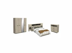 Slaapkamer Watson met bed 160x200cm - kleerkast 178cm - commode 83cm