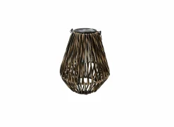 Solarlamp Cero Ø19-24cm - kunststof - naturel/zwart met flikkerend vlammetje