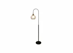 Staande lamp H166,5cm E27 - staal - zwart & koper