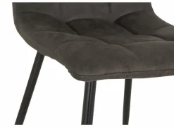 Stoel Churchill 46x54,5x85cm - metaal/stof - antraciet