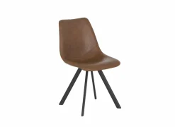 Stoel Frantz 47x57x83cm - lederlook - cognac