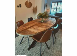 Stoel Frantz 47x57x83cm - lederlook - cognac