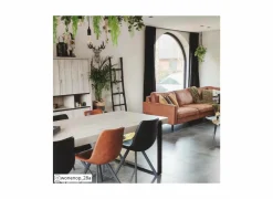 Stoel Frantz 47x57x83cm - lederlook - cognac