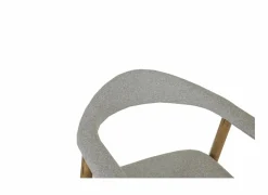 Stoel Herbie 56x55x73cm - eik massief & stof - beige