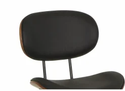 Stoel Ruby 51x57x79cm - lederlook - zwart/bruin