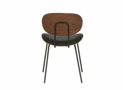 Stoel Ruby 51x57x79cm - lederlook - zwart/bruin