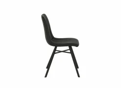 Stoel S190 45,5x56x87,5cm - lederlook - zwart