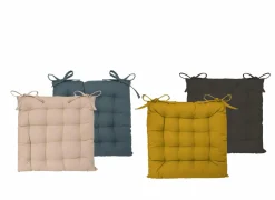 Stoelkussen 38x38cm - katoen - grijs