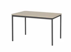 Tafel Basic 120x80cm - decor & metaal - antraciet & eik naturel