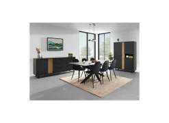 Tafel Faro 170x95cm - melamine - structuur zwart