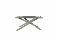 Tafel Gantia 180/240x90x76cm - keramiek & glas - wit goud zwart