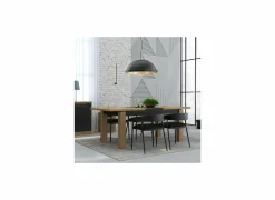 Tafel Kaszimiro 160/200x90cm - decor - waterford eik & zwart