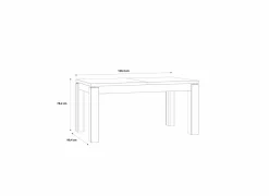 Tafel Kaszimiro 160/200x90cm - decor - waterford eik & zwart