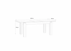 Tafel Kaszimiro 160/200x90cm - decor - waterford eik & zwart