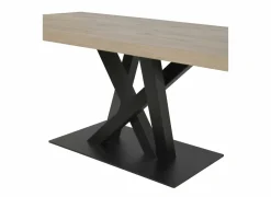 Tafel Sacha 170x100cm - melamine & metaal - canyon oak & zwart