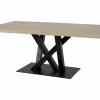 Tafel Sacha 200x100cm - melamine & metaal - canyon oak & zwart