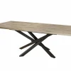 Tafel Stefan Tim 190-240x100cm - melamine & metaal - canyon oak & zwart