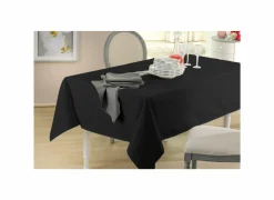 Tafelkleed 150x350cm - polyester & katoen - zwart