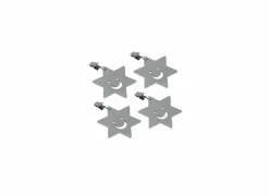 Tafellakengewichten Sterren/Vissen zilver, set van 4
