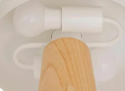 Tafellamp Champignon Pola H35cm E27 - hevea & staal - wit & naturel