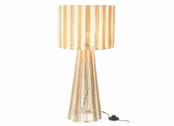 Tafellamp E27 H69cm - papier - wit & naturel