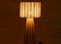 Tafellamp E27 H69cm - papier - wit & naturel