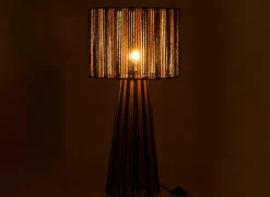 Tafellamp E27 H69cm - papier - zwart & naturel