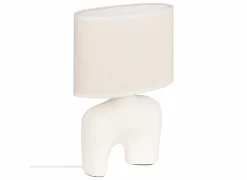 Tafellamp Gaby H31,5cm E14 - stoneware - wit