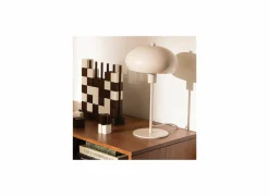 Tafellamp Savio E14 H38cm - glas/staal - beige