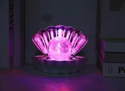 Tafellamp Shell kunststof - zilver