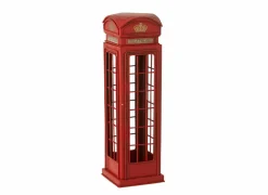 J line Telefooncel Antiek 38,5x11,5x11,5cm - metaal - rood