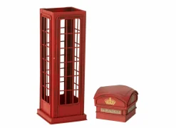 J line Telefooncel Antiek 38,5x11,5x11,5cm - metaal - rood